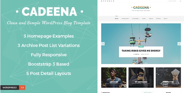 Cadeena - Simple and Clean WordPress Blogging Theme