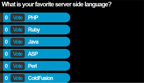 jQuery Vote for favorite server side language