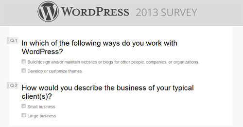 wordpress CSS survey form