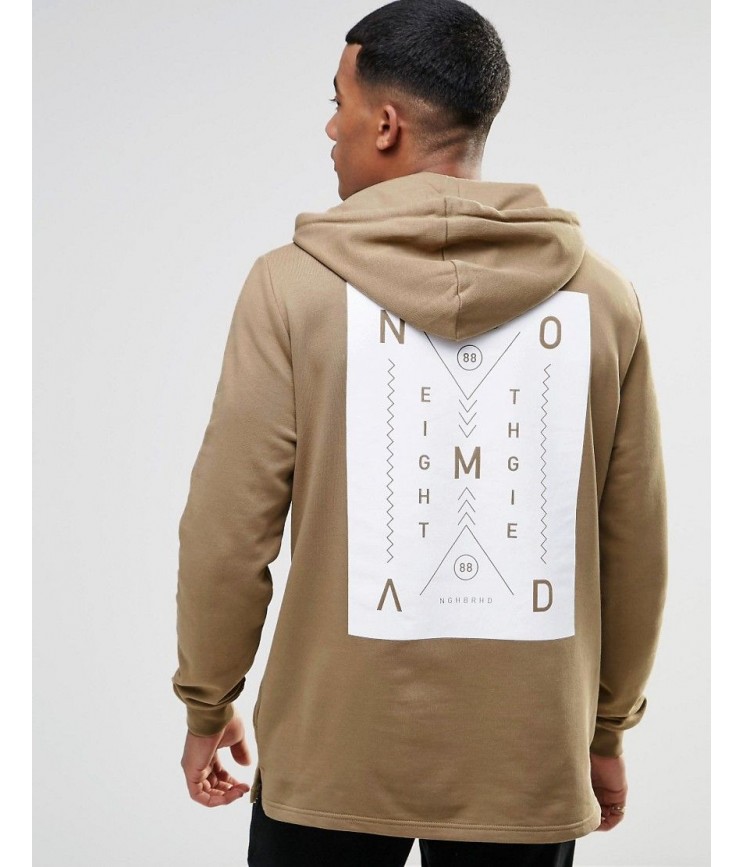 Hoodie With Nomad Chest & Back Print